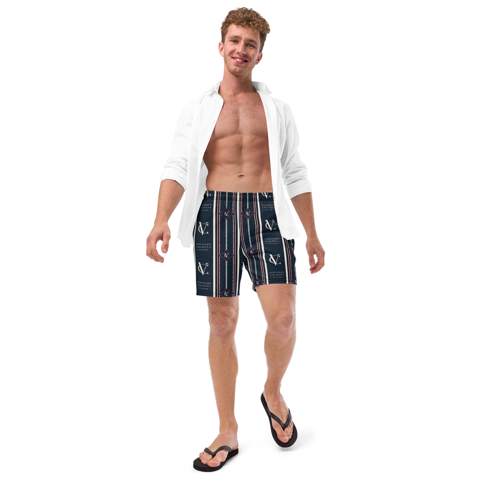 VC Navy White Swim Trunks