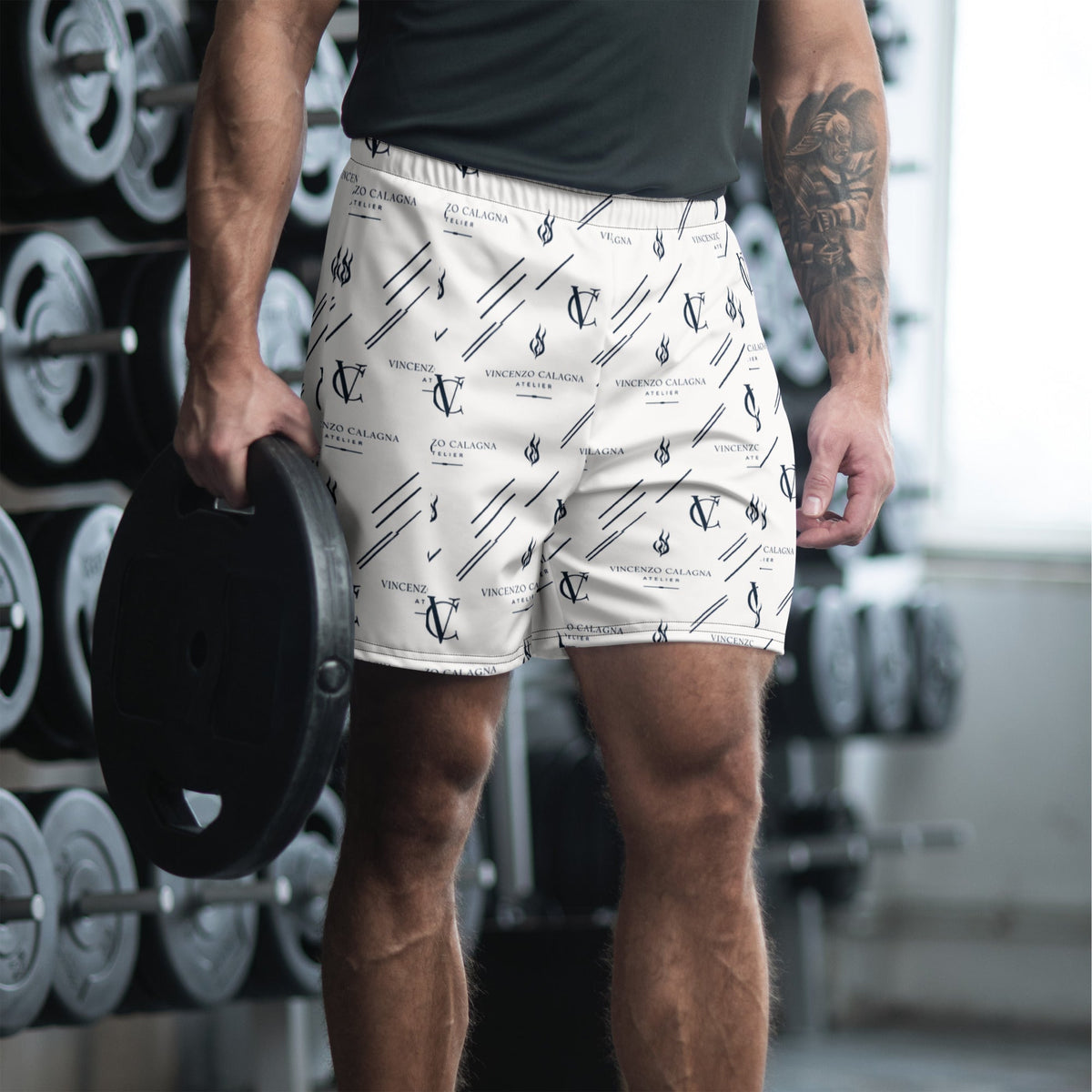 VC White Navy Print Shorts