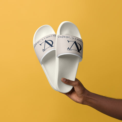 Men's Cushioned Slide Sandals | Arctic Navy - front view - Vincenzo Calagna Atelier
