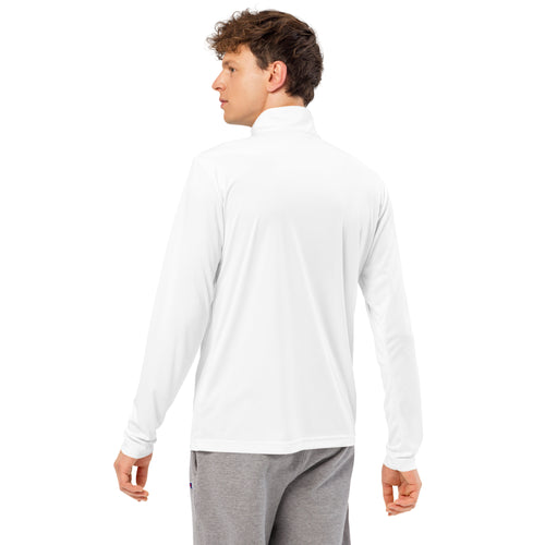 Lightweight Performance Quarter-Zip | White - back view - Vincenzo Calagna Atelier